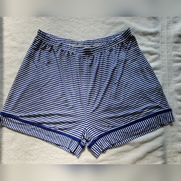 EKOUAER Blue and White Stripe Summertime Pajama Short Set - Size L - Picture 4 of 8